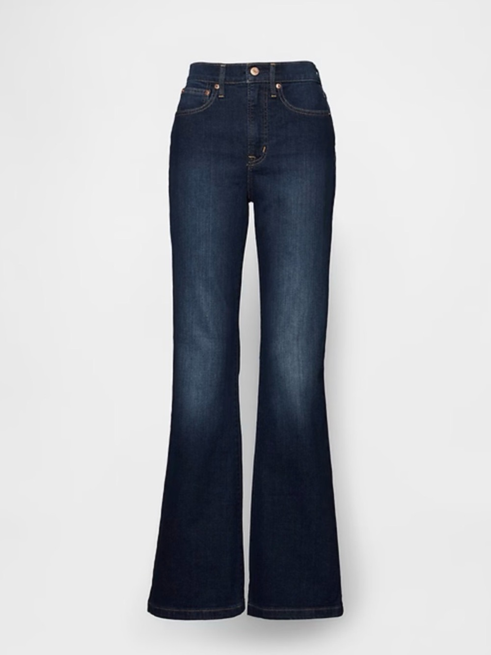 NWT Gap High Rise '70s Flare Jeans Dark Wash Size 6 Tall - Very tall 36” inseam! - Picture 2 of 6